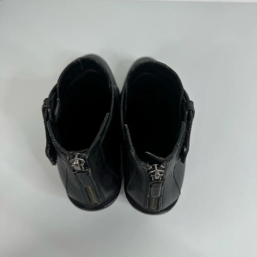Eileen Fisher Derby‎ Black Leather Ankle Boots Size 7.5